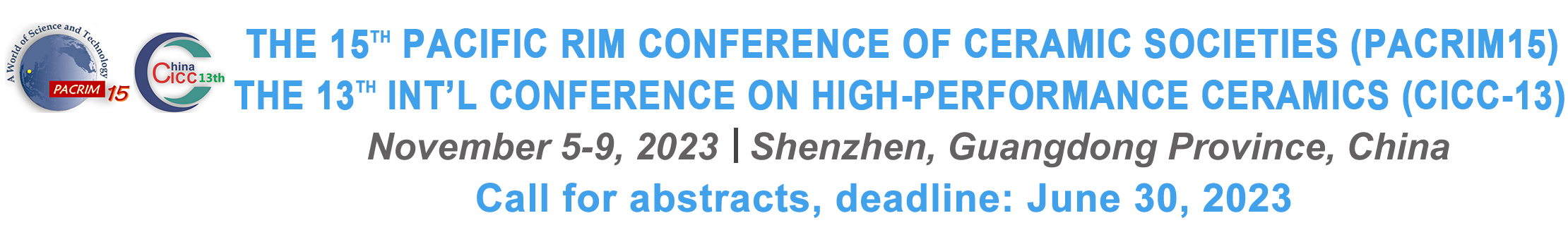 Welcome to PACRIM15 & CICC-13 in Shenzhen, China !